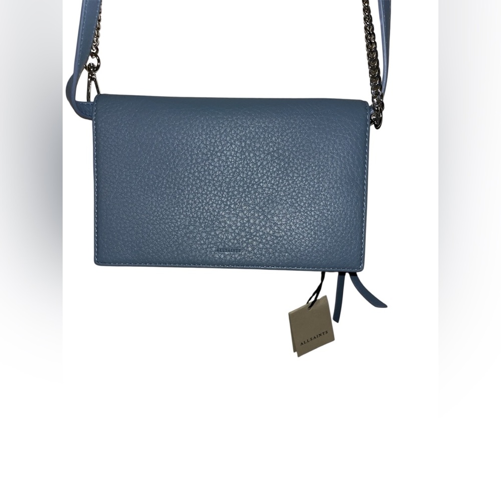 Allsaints Fetch Large Leather Chain Wallet Crossbody